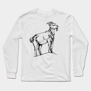 Line drawing - goat Long Sleeve T-Shirt